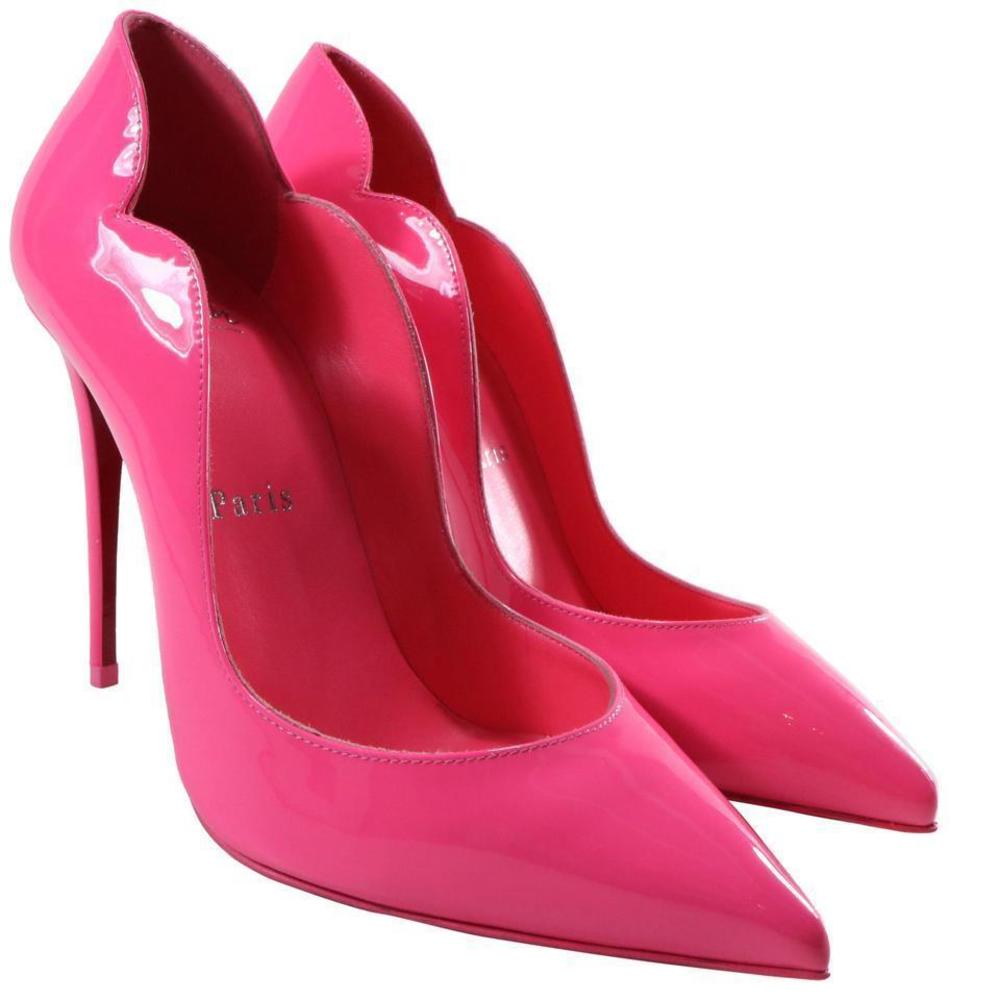 Hot Chick Pink Magnifique 100mm scallop classic heels pumps d167